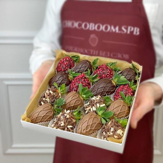 Клубника в шоколаде в наборе «Джанго», 16-20 ягод