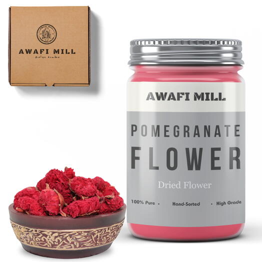 AWAFI MILL Pomegranate Flower Tea | Dried Gule anar Punica Granatum - Bottle of 100 Gram