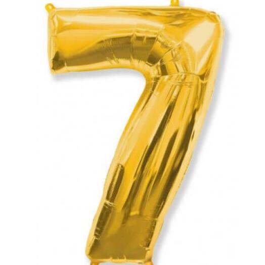 Шар цифра золотая 7