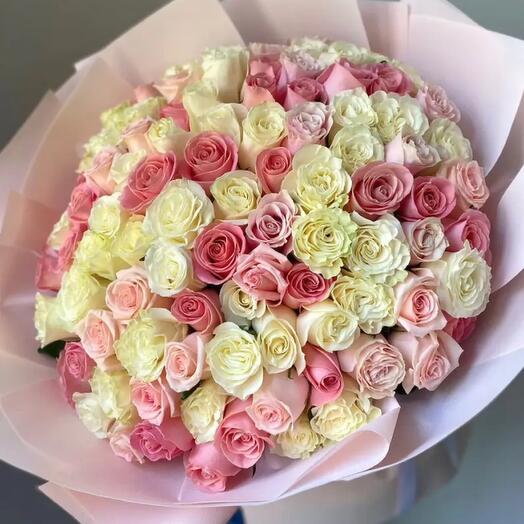 Нежный микс 101 Роза букет 💐