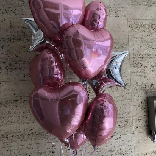 Сердце со звездами, 9 шт