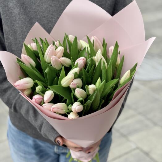 Нежно-розовые тюльпаны 25