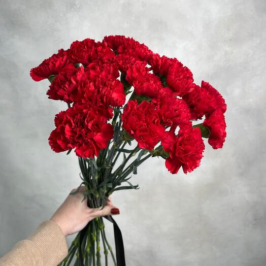 Красные гвоздики 20 штук траурный букет