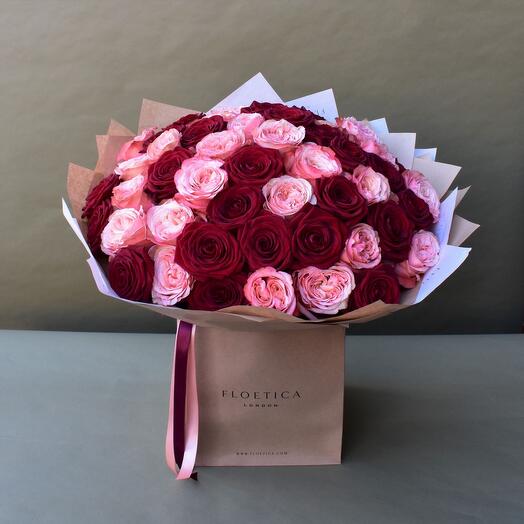 Coral Flame (50 Premium Roses)