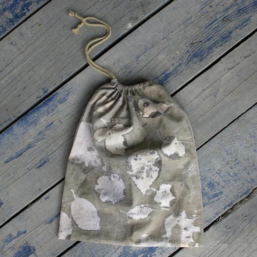 Эко-мешочек в технике экопринт