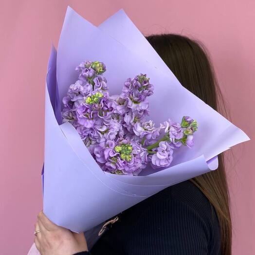 Букет из 5 сиреневых маттиол