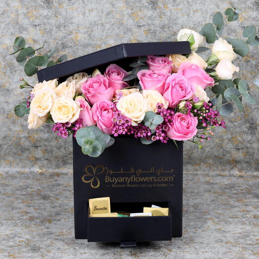 Sweet Celebration Flower Box and Chocolates