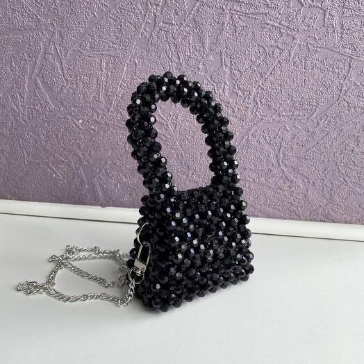 Мини сумка из блестящих бусин