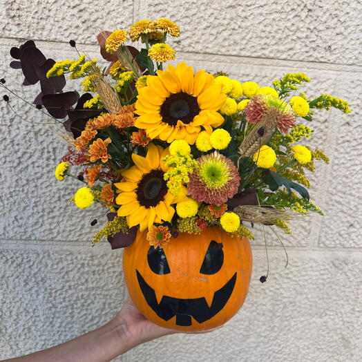 Calabaza con flores