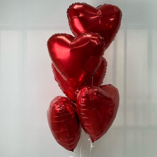 🎈Связка шаров🎈 «сердца», 5шт
