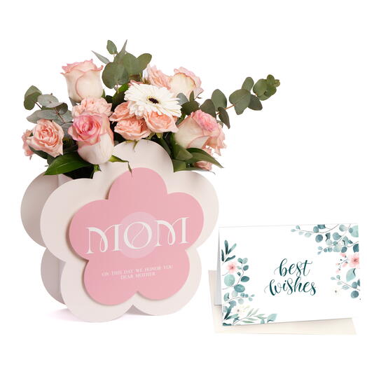 Blissful Flowers for MOM With Greeting Card