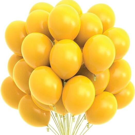 25 yellow Helium Ballons set