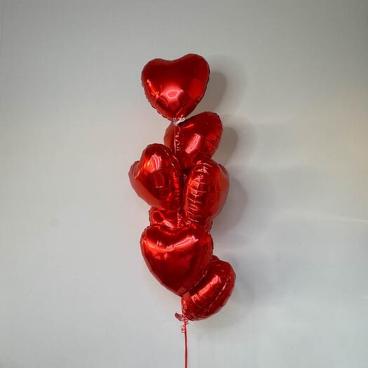 Set of 7 Heart Balloons