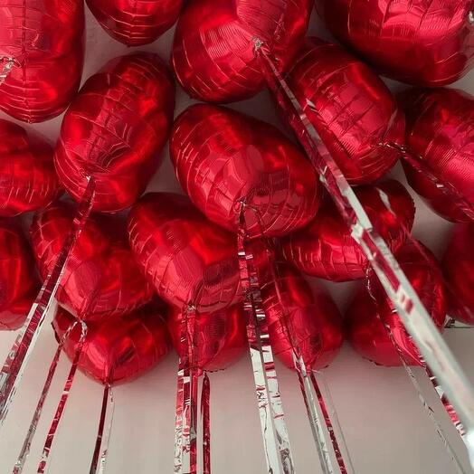 Сердца для девушки с серебристым дождиком