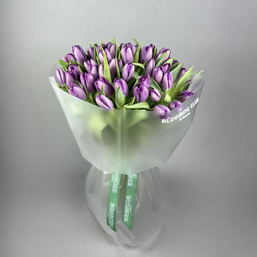 51 Purple Tulips Bouquet