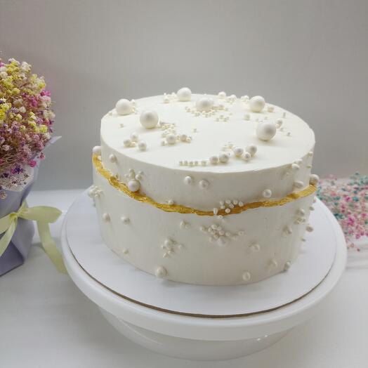Свадебный торт с жемчугом, на юбилей, годовщину свадьбы, день рождения