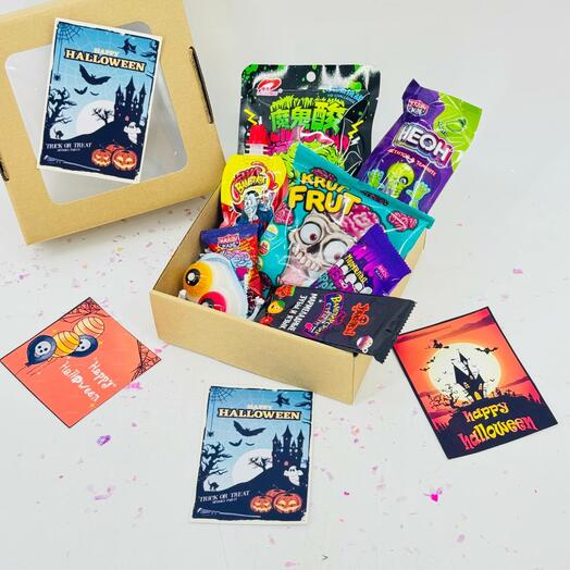 Подарочный бокс на хэллоуин Halloween с азиатскими сладостями