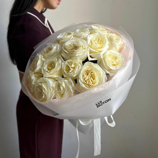 Букет "15 пионовидных роз Candlelight"