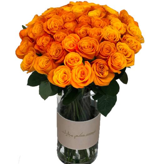 Orange rose in a vase