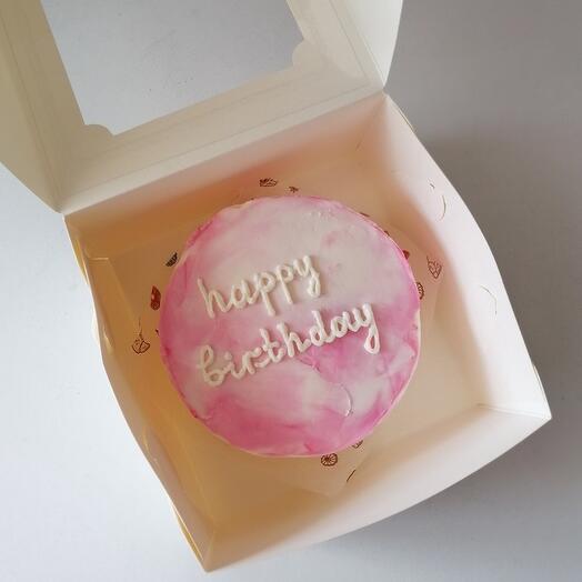 Бенто торт Happy Birthday Розовый
