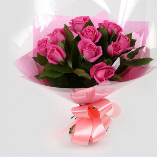 Pink roses cut flower bouquet