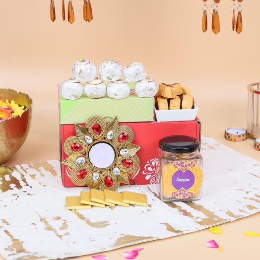 Diwali Sweets and Savoury Red Gift Box