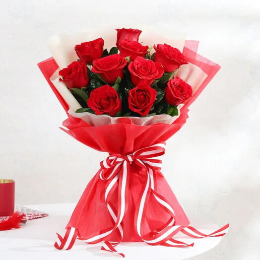 10 Pcs Red Rose Bouquet