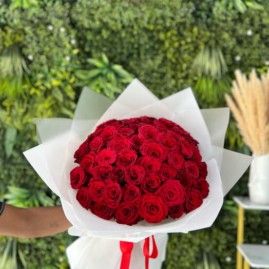 51 Red Roses Hand Bouquet