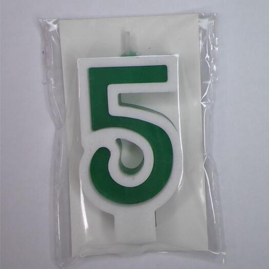 Цифра 5 зелёная