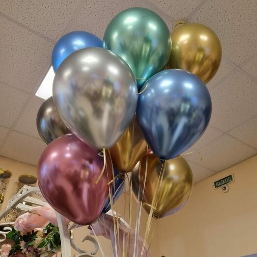 15 mirror balloons with helium