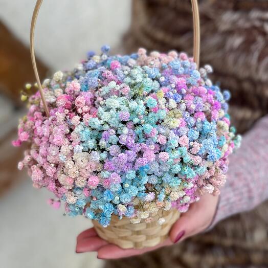 A basket of gypsophila