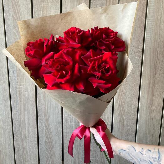 ️🌹 Красные французские розы (5шт)