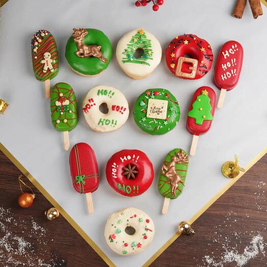 Christmas Themed Donuts and Cake Pops