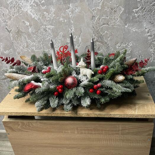 New Year's composition on the table