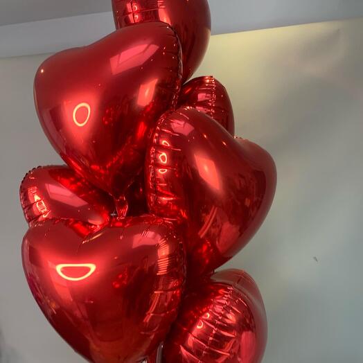 Red heart  balloons