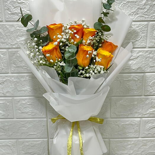 7 Orange Rose Bouquet