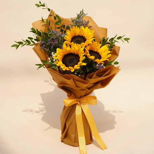 Mesmerising Sunflowers Beautifully Tied Bouquet