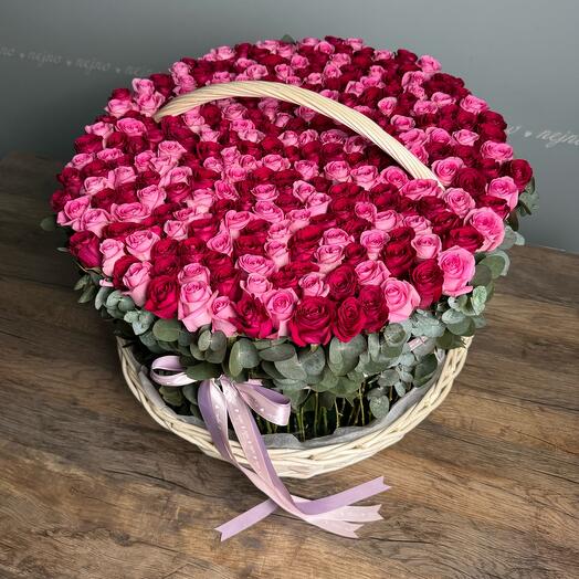 Pink flower box (size XL, pink   red flowers)