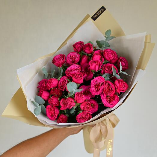 9 Dark Pink Rose Bouquet