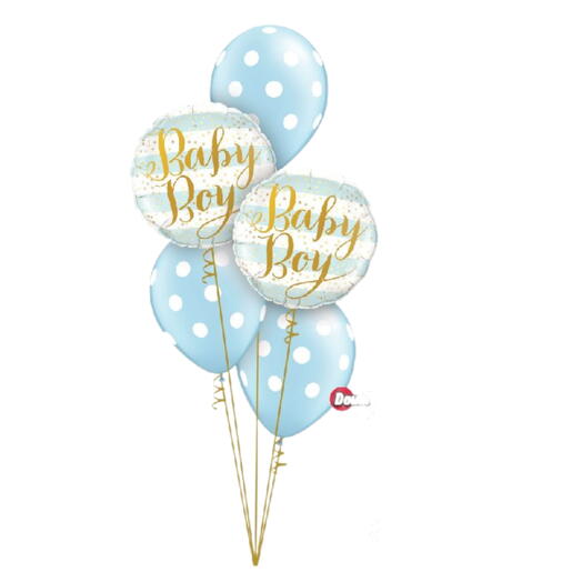 Welcome Baby Boy Dots Balloon Bouquet