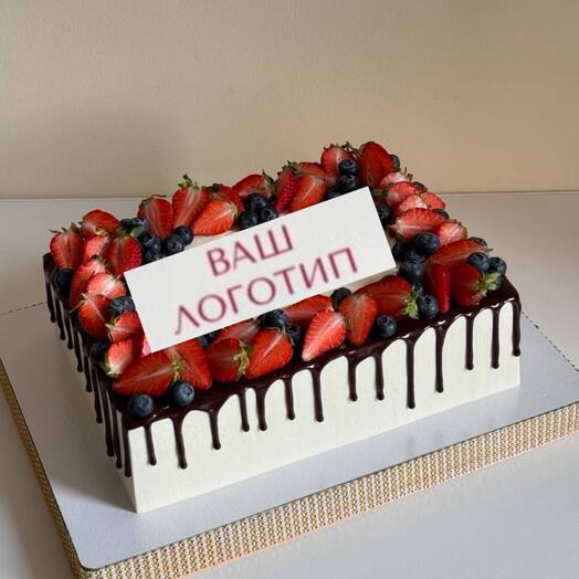 Корпоративный торт с логотипом торт на новый год торт с ягодами торт для коллег организациям