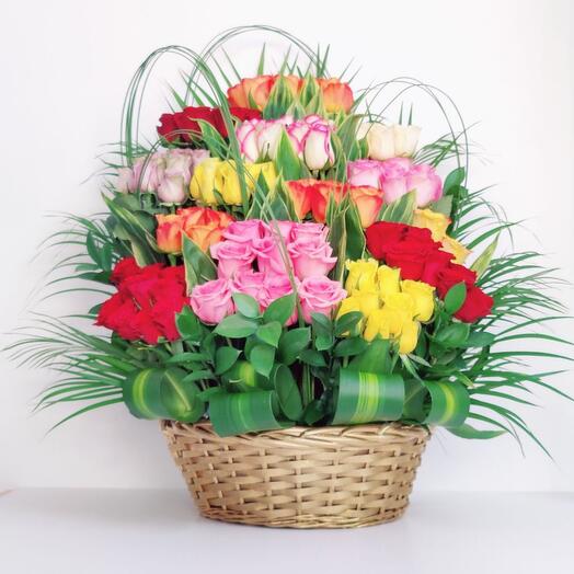 Flowers in basket