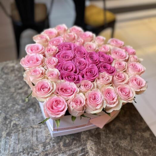 PINK ROSE HEART BOX