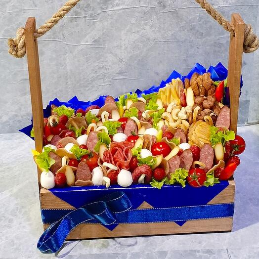 Букет мужской, ящик мужской колбасный