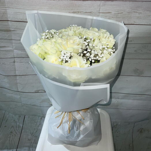 Round white bouquets