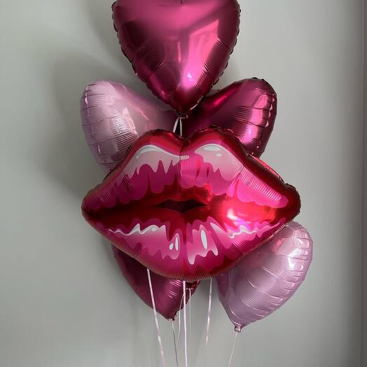 Conjunto de bolas Beso y corazones