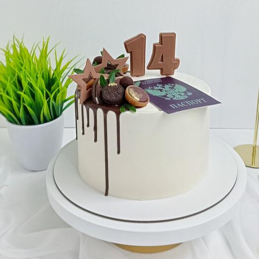 14th birthday cake with passport