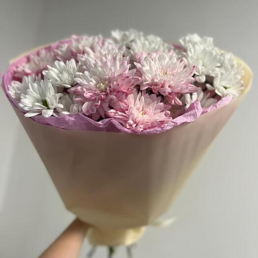 Розовые хризантемы и ромашки 💓
