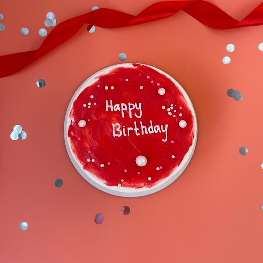 Бенто торт с посыпкой "Happy Birthday" в подарок на день рождения