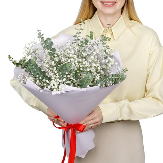Букет эвкалипт с гипсофилой🌼🌼💐